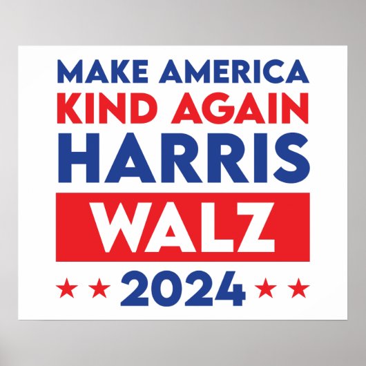Harris Walz 2024再びアメリカを親切にする ポスター (正面)