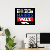 Harris Walz 2024再びアメリカを親切にする ポスター (ホームオフィス)