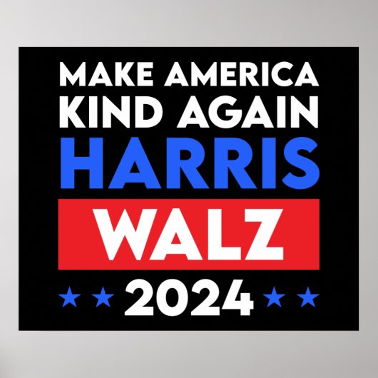 Harris Walz 2024再びアメリカを親切にする ポスター (正面)