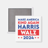 Harris Walz 2024再びアメリカを親切にする マグネット (正面/裏面)