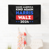 Harris Walz 2024再びアメリカを親切にする 横断幕 (インサイチュ)