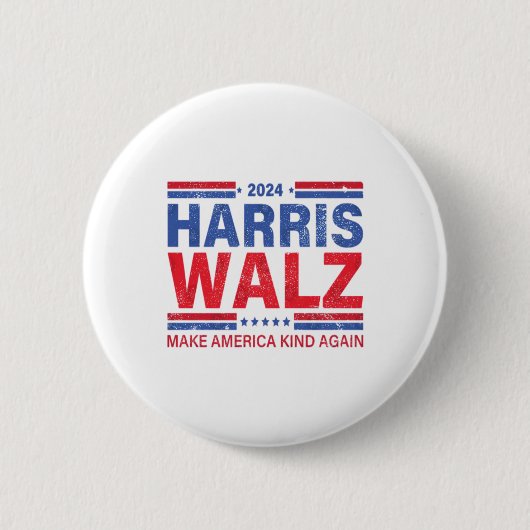 Harris Walz 2024再びアメリカを親切にする 缶バッジ (正面)