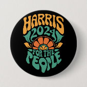 Harris Walz 2024大統領選挙管理委員会 缶バッジ (正面)