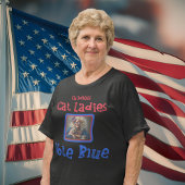 Harris Walz 2024子供のない猫レディース投票ブルー Tシャツ