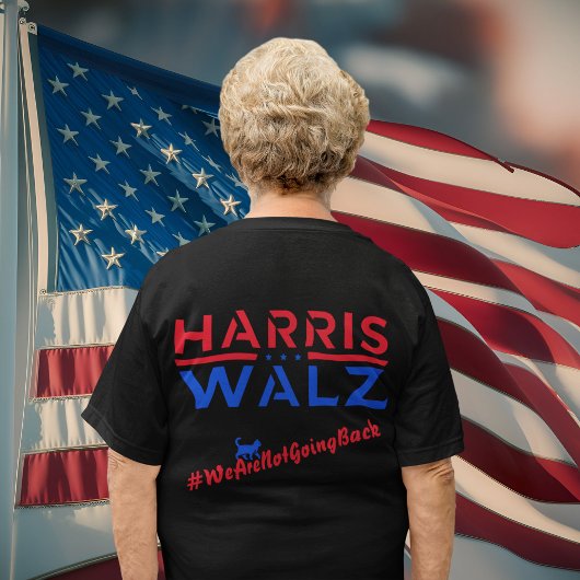 Harris Walz 2024子供のない猫レディース投票ブルー Tシャツ