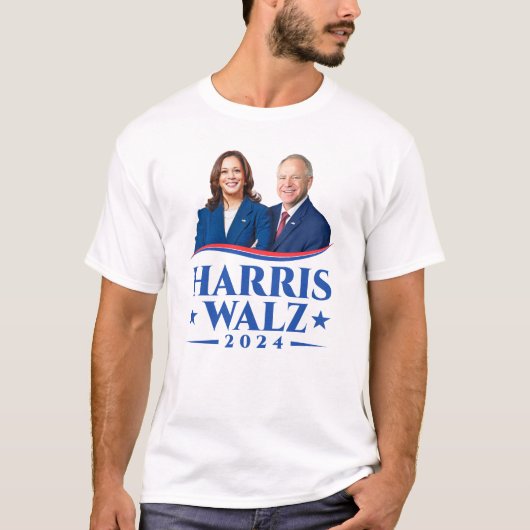 Harris Walz 2024年選挙写真 Tシャツ (正面)