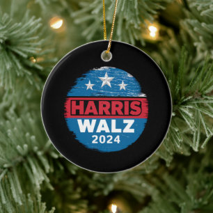 Harris Walz 2024年選挙Kamala Harris Tim Waltz セラミックオーナメント