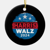 Harris Walz 2024年選挙Kamala Harris Tim Waltz セラミックオーナメント (正面)
