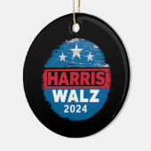 Harris Walz 2024年選挙Kamala Harris Tim Waltz セラミックオーナメント (左)