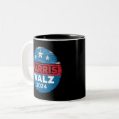 Harris Walz 2024年選挙Kamala Harris Tim Waltz ツートーンマグカップ (正面左)