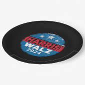Harris Walz 2024年選挙Kamala Harris Tim Waltz ペーパープレート (アングル)