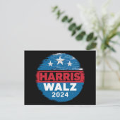 Harris Walz 2024年選挙Kamala Harris Tim Waltz ポストカード (スタンド正面)