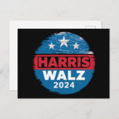Harris Walz 2024年選挙Kamala Harris Tim Waltz ポストカード (正面/裏面)