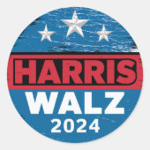 Harris Walz 2024年選挙Kamala Harris Tim Waltz ラウンドシール (正面)