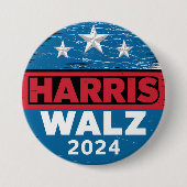 Harris Walz 2024年選挙Kamala Harris Tim Waltz 缶バッジ (正面)
