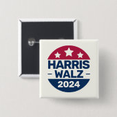 Harris Walz 2024愛国党総裁運動 缶バッジ (正面&裏面)