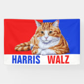 Harris Walz 2024明らかにネコRed Blue 横断幕 (横)