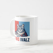 Harris Walz 2024明らかに赤い青い猫 コーヒーマグカップ (正面左)