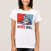 Harris Walz 2024明らかに赤い青い猫 Tシャツ (正面)