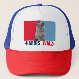 Harris Walz 2024明らかに赤い青 キャップ