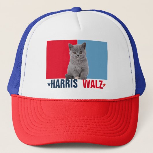 Harris Walz 2024明らかに赤い青 キャップ (正面)