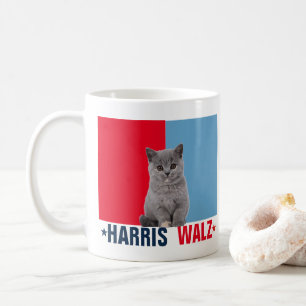 Harris Walz 2024明らかに赤い青 コーヒーマグカップ