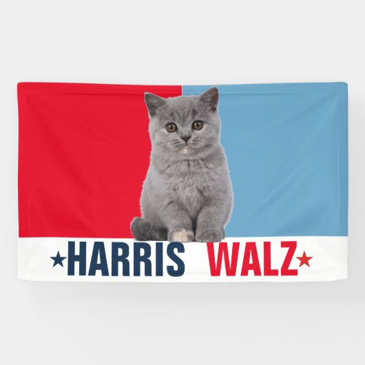 Harris Walz 2024明らかに赤い青 横断幕 (横)
