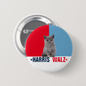 Harris Walz 2024明らかに赤い青 缶バッジ (正面&裏面)