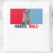 Harris Walz 2024明らかに赤い青 長方形シール (バッグ)