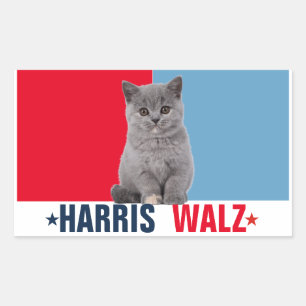 Harris Walz 2024明らかに赤い青 長方形シール