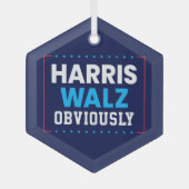 Harris Walz 2024明らかに ガラスオーナメント (正面)