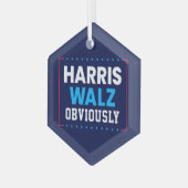 Harris Walz 2024明らかに ガラスオーナメント (正面左)