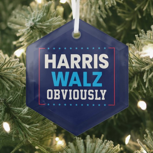 Harris Walz 2024明らかに ガラスオーナメント (インサイチュ)