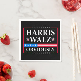 Harris Walz 2024明らかに ティムワルツ スタンダードカクテルナプキン