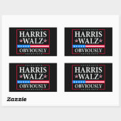 Harris Walz 2024明らかに | ティムワルツ 長方形シール (シート)