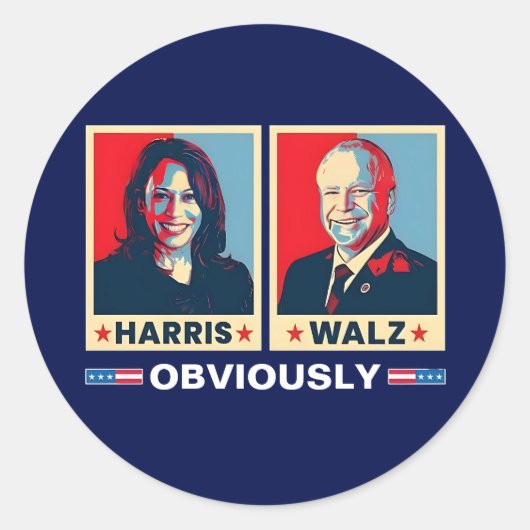 Harris Walz 2024明らかに ラウンドシール (正面)