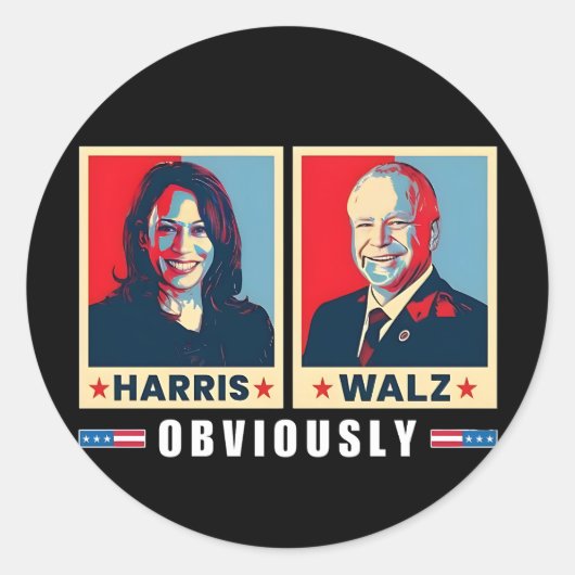 Harris Walz 2024明らかに ラウンドシール (正面)