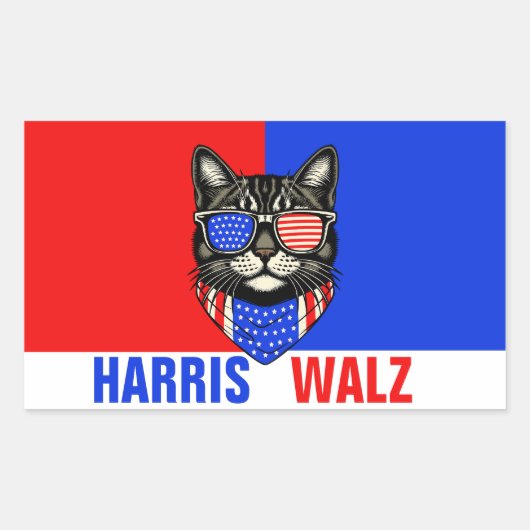 Harris Walz 2024明らかに 長方形シール (正面)