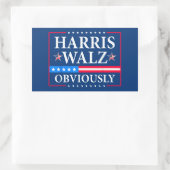 Harris Walz 2024明らかに 長方形シール (バッグ)
