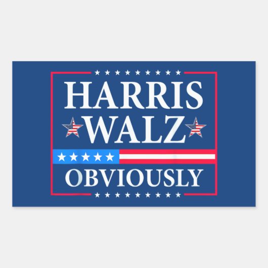 Harris Walz 2024明らかに 長方形シール (正面)