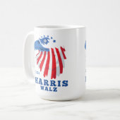 Harris Walz 2024民主党パーティー選挙 コーヒーマグカップ (正面左)