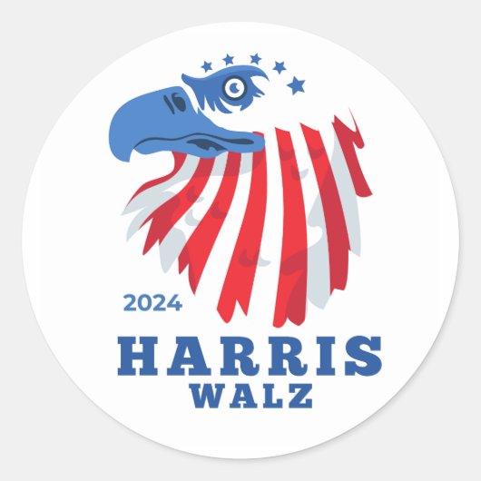 Harris Walz 2024民主党パーティー選挙 ラウンドシール (正面)