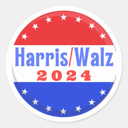Harris Walz 2024民主党パーティー選挙 ラウンドシール (正面)