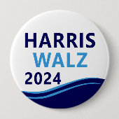 Harris Walz 2024社長ブルーウェーブボタン用 缶バッジ (正面)