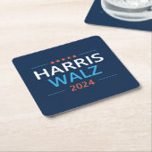 Harris Walz 2024社長 スクエアペーパーコースター (アングル)