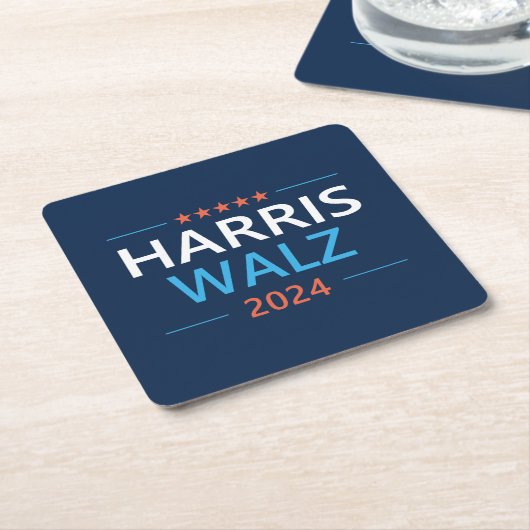 Harris Walz 2024社長 スクエアペーパーコースター (アングル)