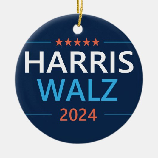 Harris Walz 2024社長 セラミックオーナメント (正面)