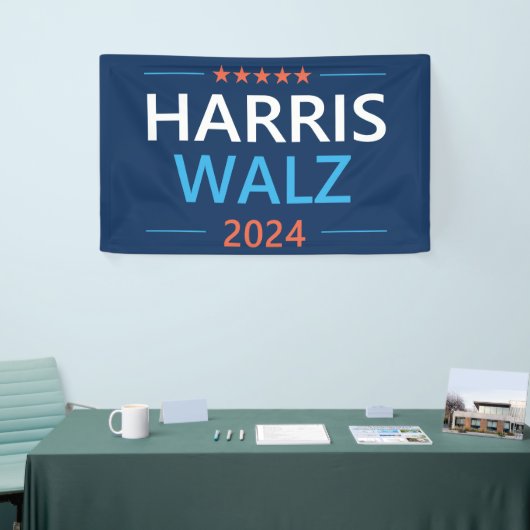 Harris Walz 2024社長 横断幕 (トレードショー)