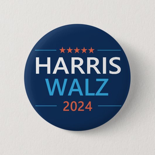 Harris Walz 2024社長 缶バッジ (正面)