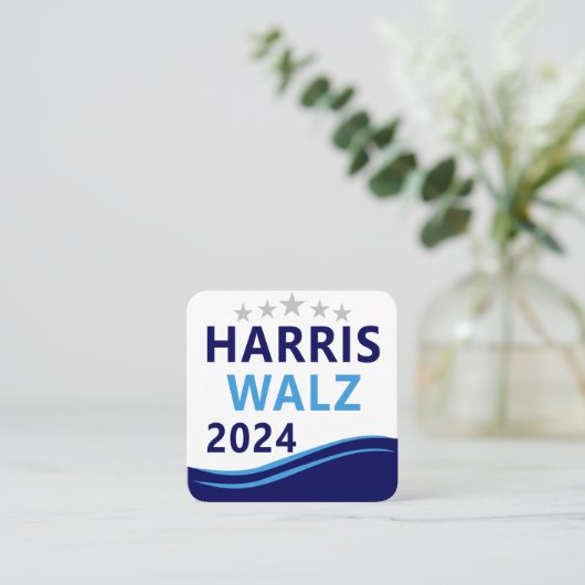 Harris Walz 2024社長Blue Wave担当 スクエア名刺 (スタンド正面)